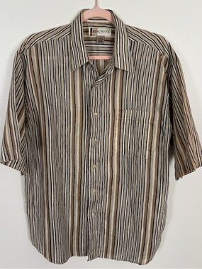 VTG 90s Men’s Reunion Short Sleeve Striped Button Up
